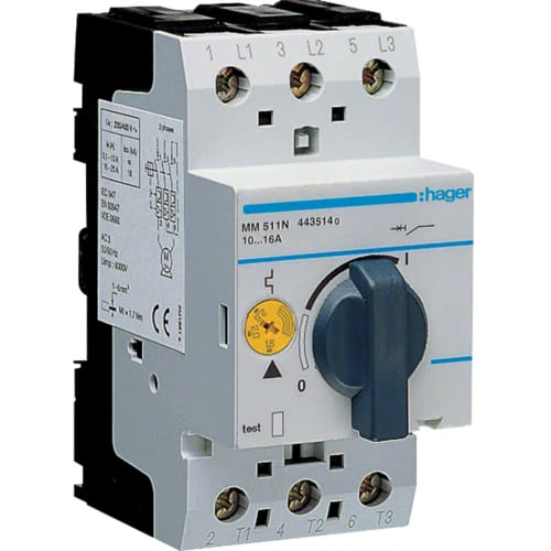 Автомат для захисту двигуна 10-16А 16kA MM511N Hager
