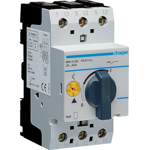 Автомат для захисту двигуна 20-25А 16kA MM513N Hager