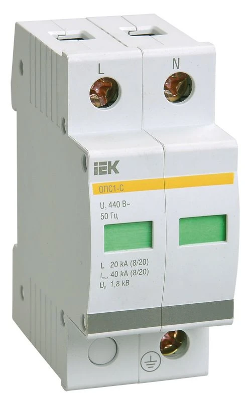 Ограничитель перенапряжения ОПС1-C 2P 20/40кА 400V MOP20-2-C IEK