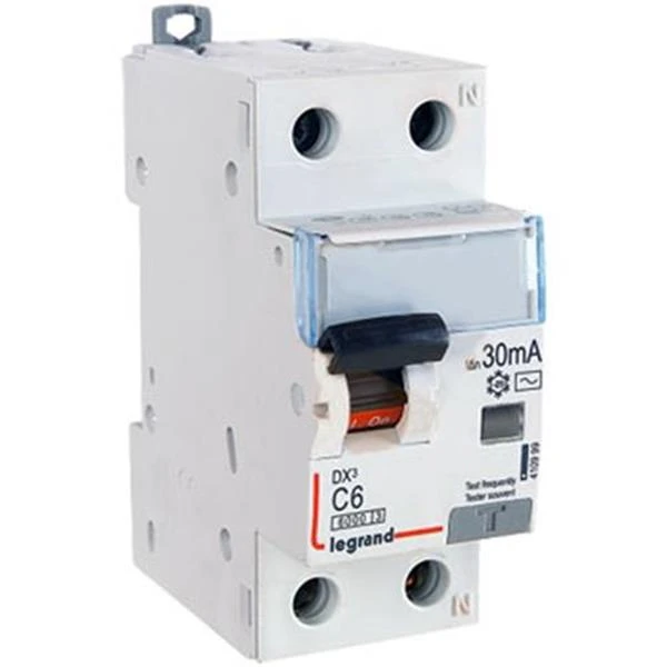 Дифавтомат 10A 30mA 6kA 2 полюса тип C тип AC 1Р+NC 411000 DX3 Legrand
