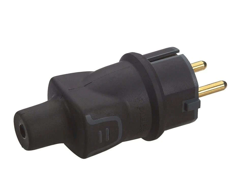 Черная вилка для электроприборов 2К+З 50196 Legrand