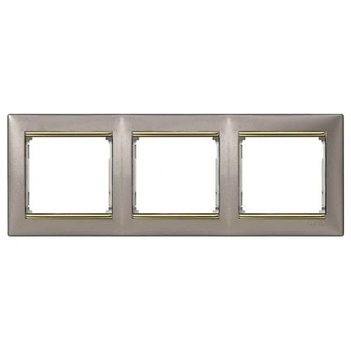 Рамка 3 поста титан/золотой штрих Legrand Valena 770363