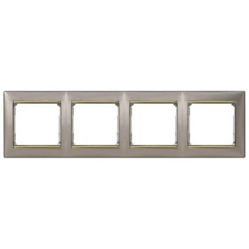 Рамка 4 поста титан/золотой штрих Legrand Valena 770364