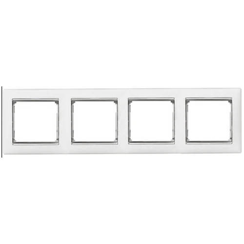 Рамка 4 пости білий/срібний штрих Legrand Valena 770494