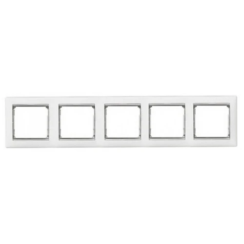 Рамка 5 постов белый/серебряный штрих Legrand Valena 770495