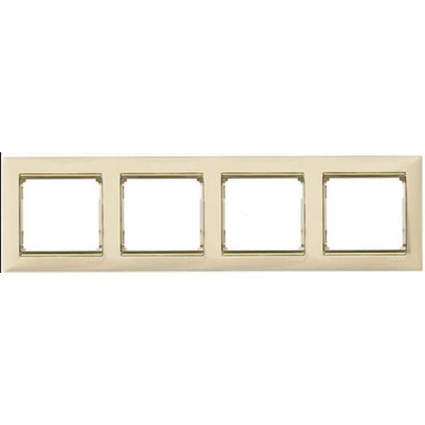 Рамка 4 поста слоновая кость/золотой штрих Legrand Valena 774154