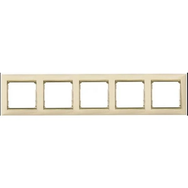 Рамка 5 постов слоновая кость/золотой штрих Legrand Valena 774155