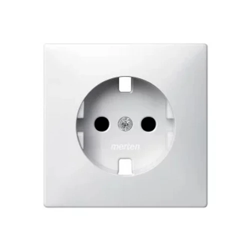 накладка розетки с заземлением и шторками Merten System M MTN2330-0319 полярно-белый Schneider Electric
