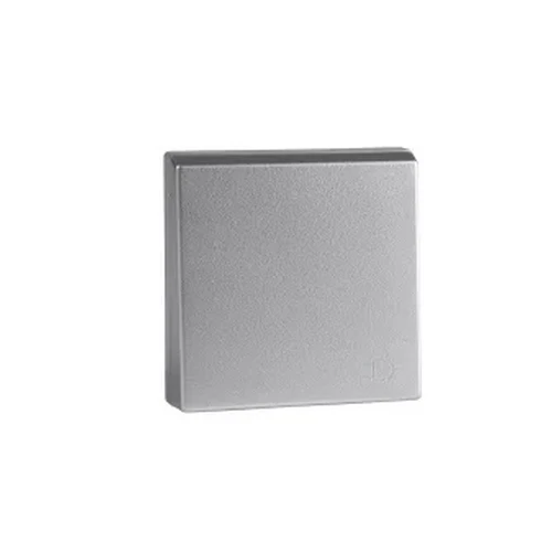 Накладка розетки с заземлением шторками и крышкой Merten System M MTN2340-0460 алюминий Schneider Electric