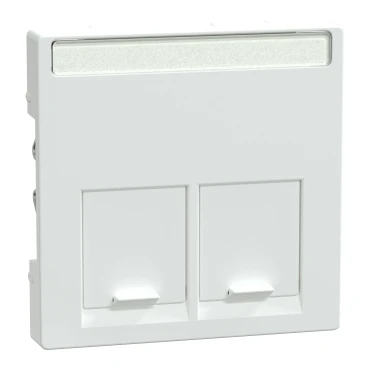 Центральная панель компьютерной розетки двойная RJ11 или RJ45 белая Merten System M MTN469925 Schneider Electric