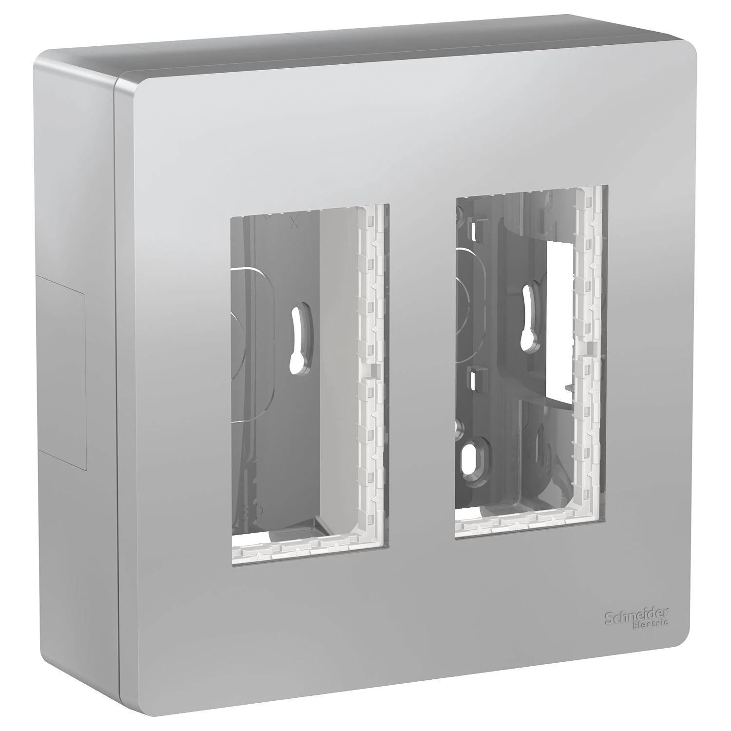 Блок Unica System+ вертикальный наружная установка 2х2 постов Unica New NU122430 алюминий Schneider Electric
