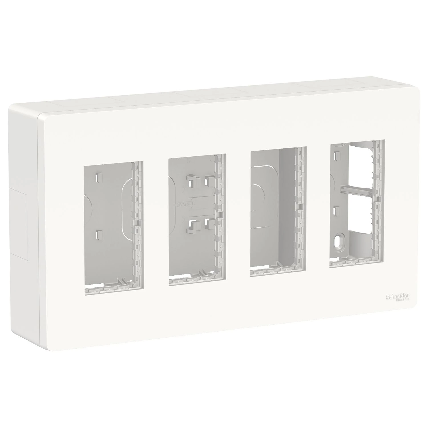 Блок Unica System+ вертикальный наружная установка 4х2 Unica New NU124418 белый Schneider Electric