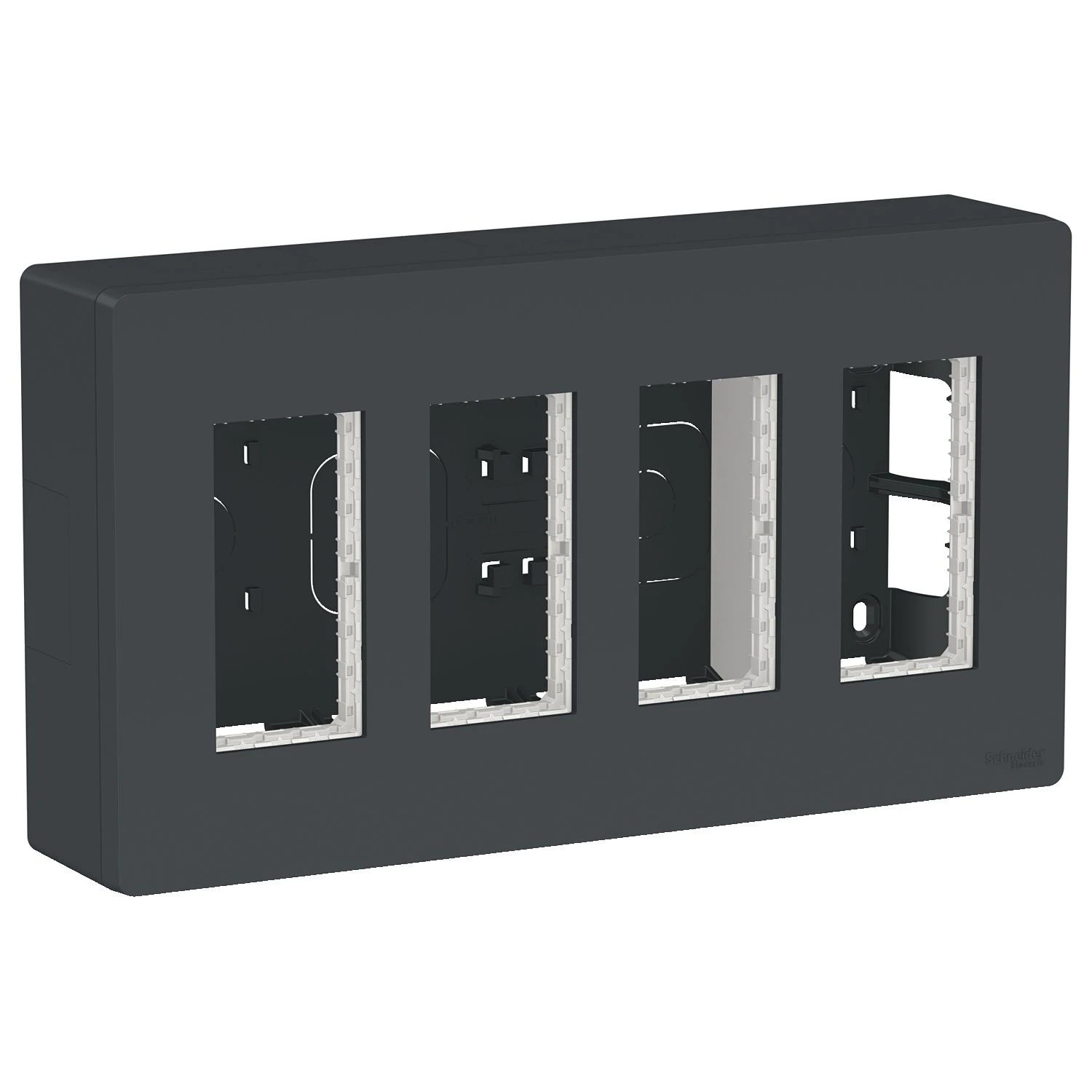 Блок Unica System+ вертикальный наружная установка 4х2 Unica New NU124454 антрацит Schneider Electric
