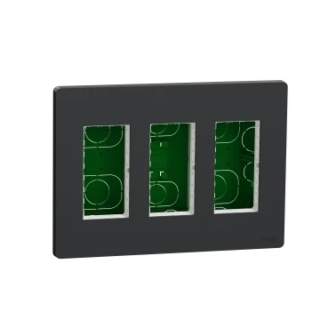 Блок Unica System+ вертикальный скрытый монтаж 3х2 постов Unica New NU173454 антрацит Schneider Electric