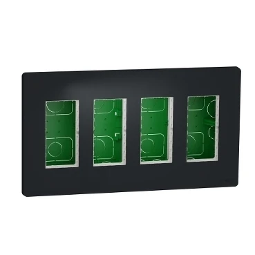 Блок Unica System+ вертикальный скрытый монтаж 4х2 постов Unica New NU174454 антрацит Schneider Electric