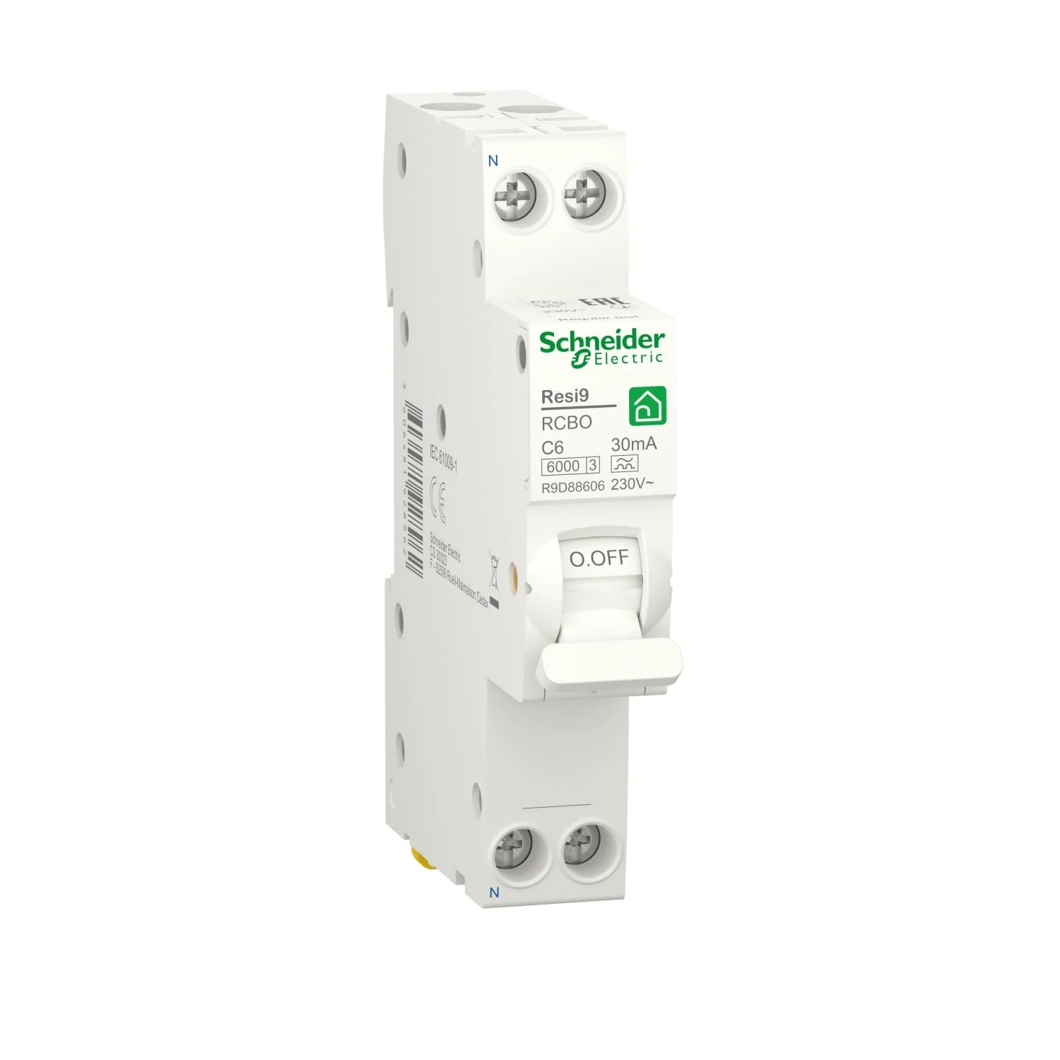Дифференциальный автомат 10А 30мА 6 kA 2 полюса тип C A R9D88610 Resi9 Schneider Electric