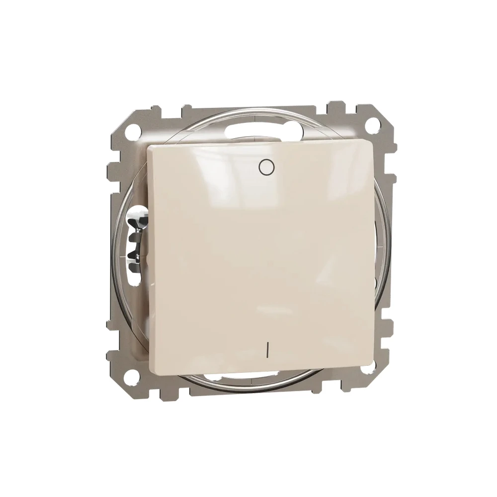 Одноклавишный двухполюсный бежевый выключатель 10A Sedna Design & Elements SDD112102 Schneider Electric