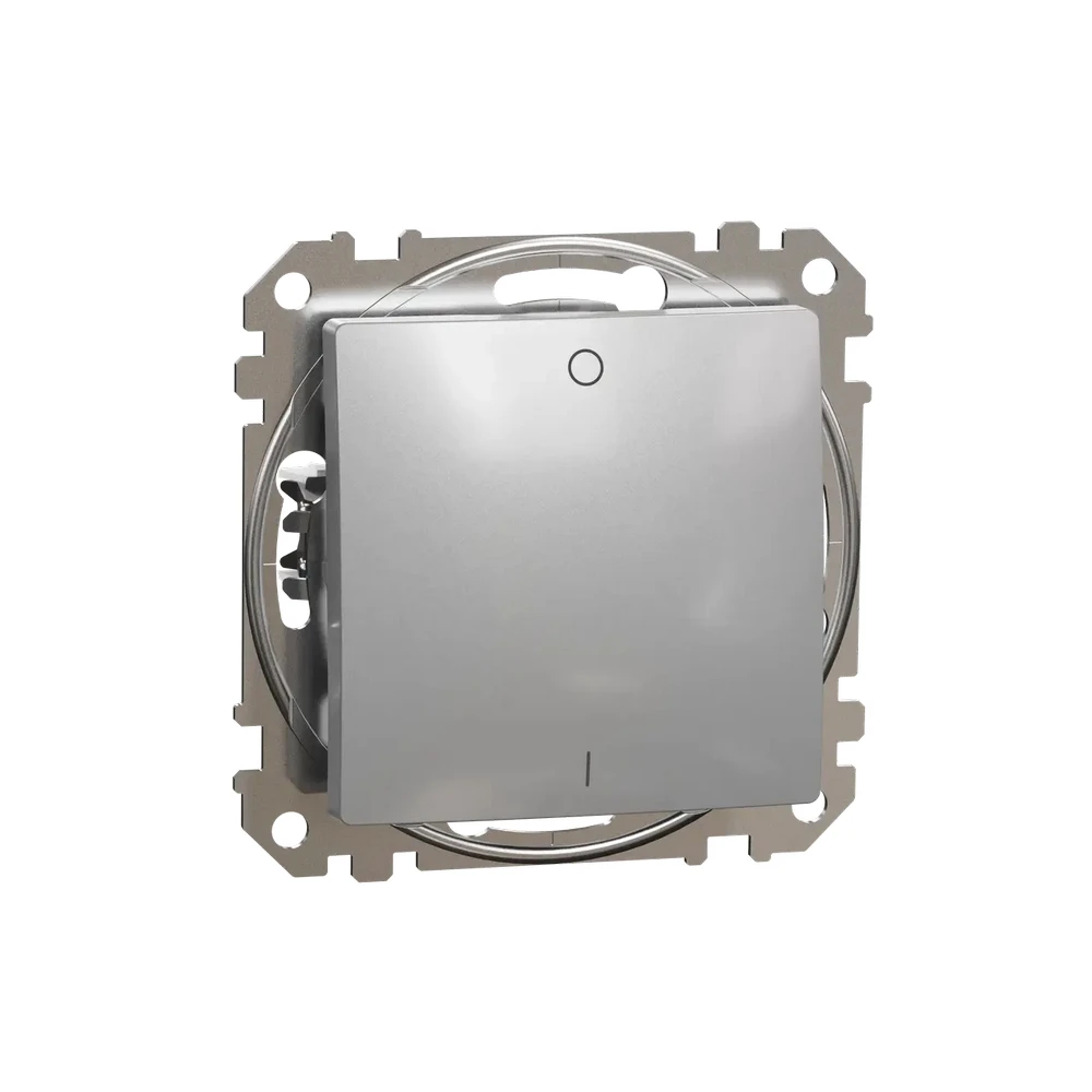 Одноклавишный двухполюсный выключатель алюминий 10A Sedna Design & Elements SDD113102 Schneider Electric
