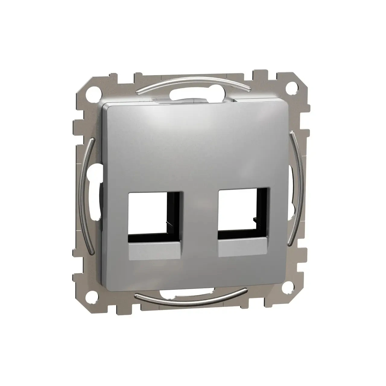 Центральная плата для двойного разъема RJ45 алюминий Sedna Design SDD113444C Schneider Electric