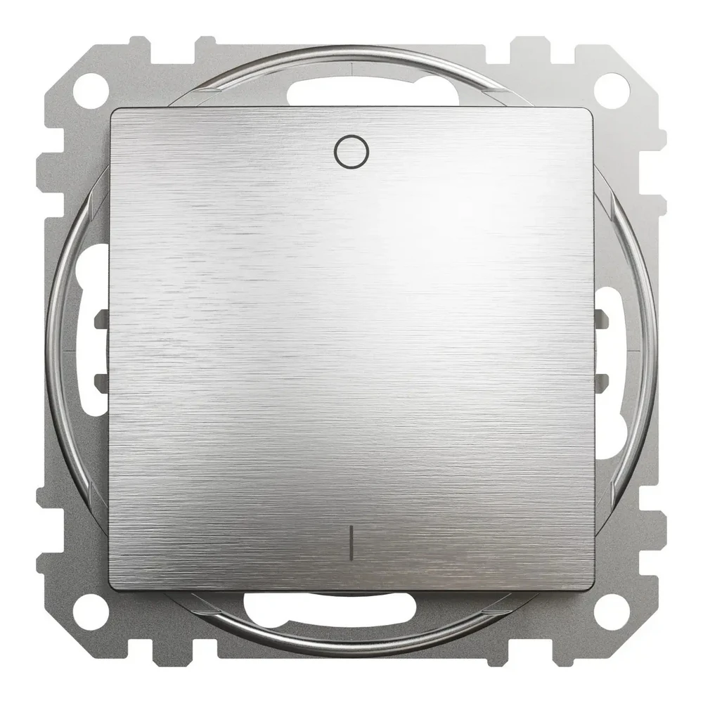Одноклавишный двухполюсный выключатель матовый алюминий 10A Sedna Design & Elements SDD170102 Schneider Electric