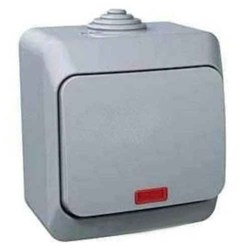 Одноклавишный выключатель с подсветкой 16A 250V серый IP44 Cedar Plus WDE000614 Schneider Electric