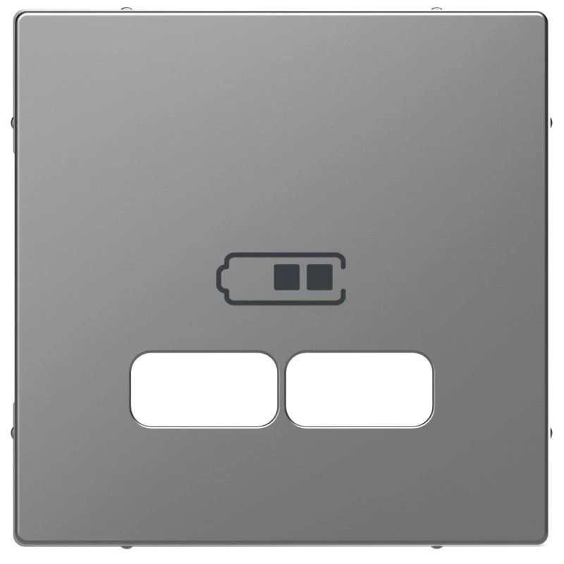 Центральная плата для механизма зарядного устройства USB нержавеющая сталь пластик Schneider Electric Merten D-Life MTN4367-6036