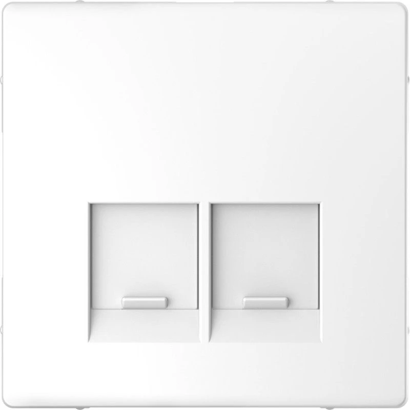 Центральная плата для розетки с разъемом RJ45 2 поста белый лотос пластик Schneider Electric Merten D-Life MTN4572-6035