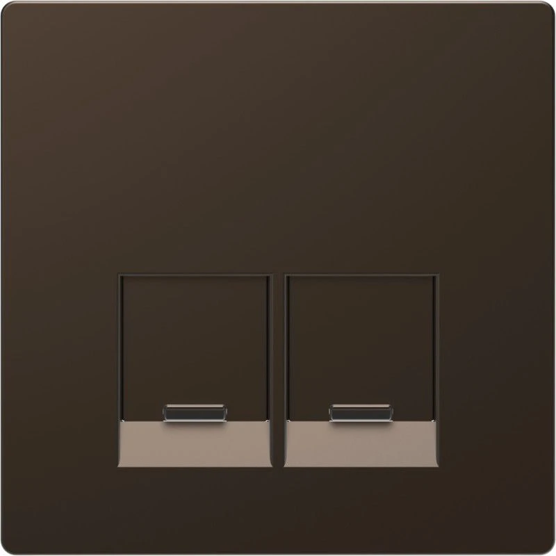 Центральная плата для розетки с разъемом RJ45 2 поста мокко металл Schneider Electric Merten D-Life MTN4572-6052