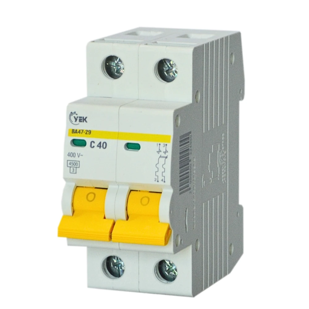 Автомат для электропроводки ВА47-29 2 полюса 40А 4,5kA тип C MVA20-2-040-C-U УЕК