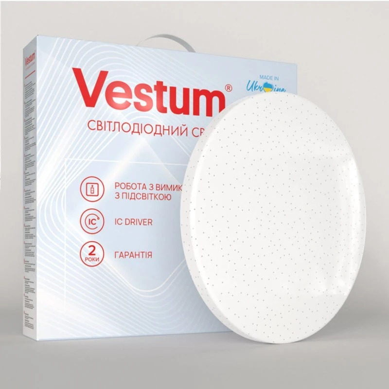 Накладной светодиодный светильник SIMPLE звездное небо 24W 325x55мм 4000K 2100Lm IP44 белый VS-80004 Vestum