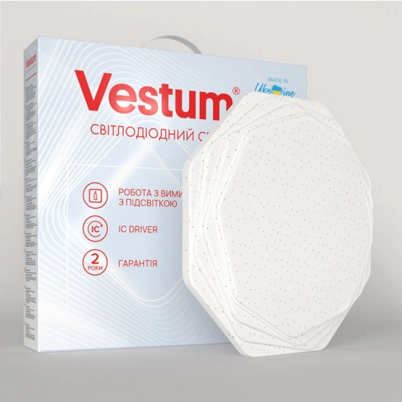 Накладной светодиодный светильник ROSE звездное небо 24W 340x55мм 4000K 2100Lm IP44 белый VS-80031 Vestum