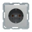 Механизм розетки с заземлением 16А/250V алюминий Q.x 47436084 Hager
