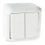 Выключатель 2-клавишный IP44 белая 782362 Legrand Forix (Quteo)
