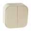 Переключатель накладной 2-клавишный IP40 Forix (Quteo) 782436 слоновая кость Legrand