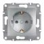 Механізм розетки (2К+З) 16A алюміній EPH2900161 Schneider Electric Asfora