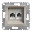 Механизм розетки телефонной RJ11 двойной бронза EPH4200169 Schneider Electric Asfora