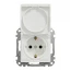 Розетка с з/к со шторками с крышкой SDD111024 белый Sedna Design Schneider Electric