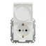 Розетка с з/к со шторками и с крышкой IP44 SDD211024 белый Sedna Design Schneider Electric