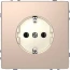 Розетка силова 2К+З 16А 250V безгвинт. шампань метал Schneider Electric Merten D-Life MTN2301-6051