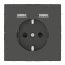 Розетка с зарядкой Schuko 2xUSB 2,4A антрацит MTN2366-6034 Schneider Electric Merten D-Life