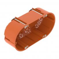 Коробка монтажная (подрозетник) двойная овальная для гипсокартонных стен 142x71x47мм оранжевая 2003822 OBO Bettermann