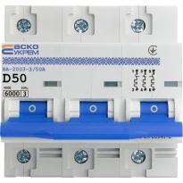Автоматичний вимикач ВА-2003 3 полюси 50А тип D A0010030001 АСКО-УКРЕМ