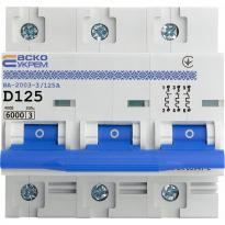 Автоматичний вимикач ВА-2003 3 полюси 125А тип D A0010030010 АСКО-УКРЕМ