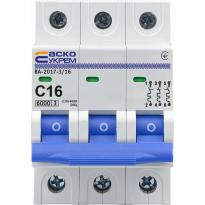 Автоматический выключатель ВА-2017/С 3 полюса 16А тип C A0010170021 АСКО-УКРЕМ