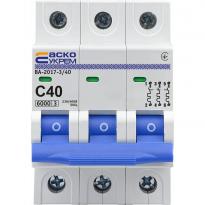 Автоматичний вимикач ВА-2017/С 3 полюси 40А тип C A0010170025 АСКО-УКРЕМ