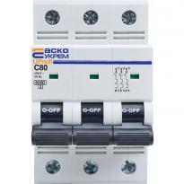 Модульний автоматичний вимикач UProfi 3 полюси 80А тип C 6kА A0010210121 АСКО-УКРЕМ