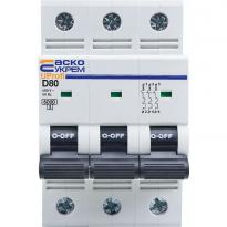 Модульний автоматичний вимикач UProfi 3 полюси 80А тип D 6kА A0010210127 АСКО-УКРЕМ