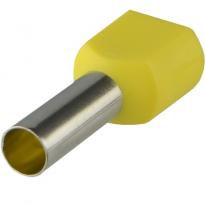 Кабельний наконечник трубчастий для двох проводів ТЕ 6,0-14 2x6,0мм.кв жовтий (100 шт) A0060120011 АСКО-УКРЕМ