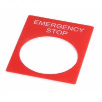 Табличка маркировочная EMERGENCY STOP красная прямоугольная для кнопок XB2 A0140010069 АСКО-УКРЕМ