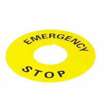 Табличка маркувальна EMERGENCY STOP жовта кругла для кнопок XB2 A0140010073 АСКО-УКРЕМ